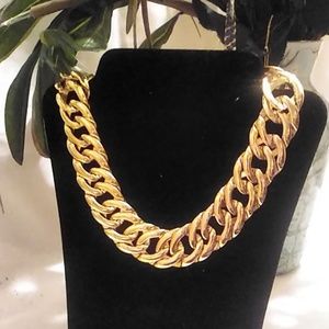 1980's Napier Chunky Wide Link Choker Necklace Vintage